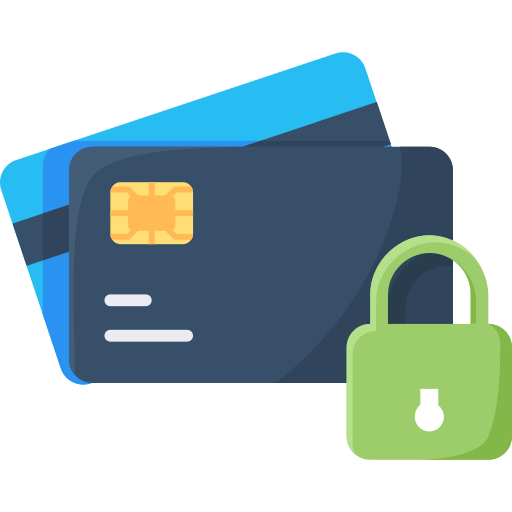 secure payment CARDS PADLOCK